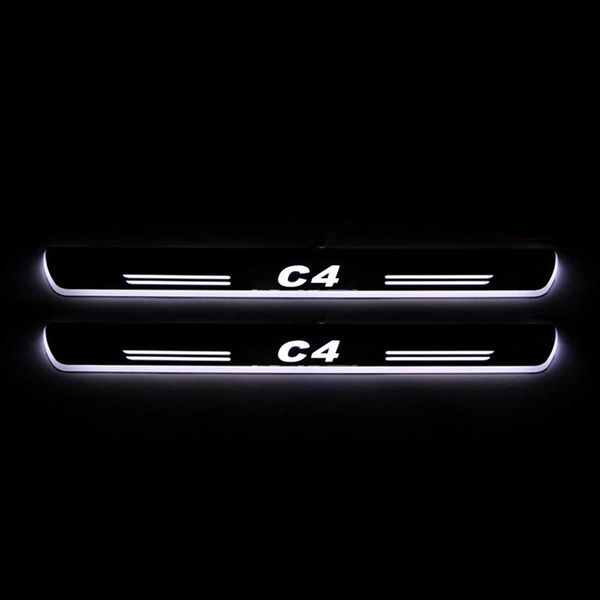 

moving led welcome pedal car scuff plate pedal door sill pathway light for citroen c4 aircross 2012 - 2019