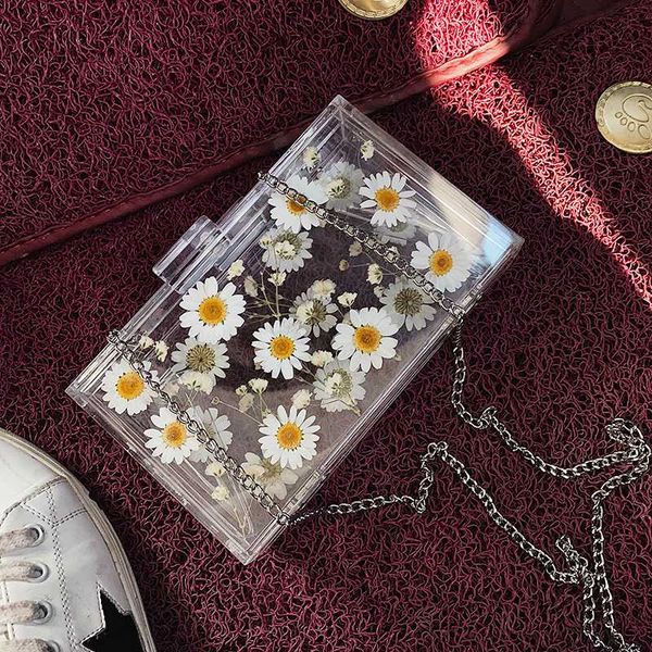 

advanced sense of western style chain inclined small bag bag handbag new 2019 summer joker transparent jelly box package