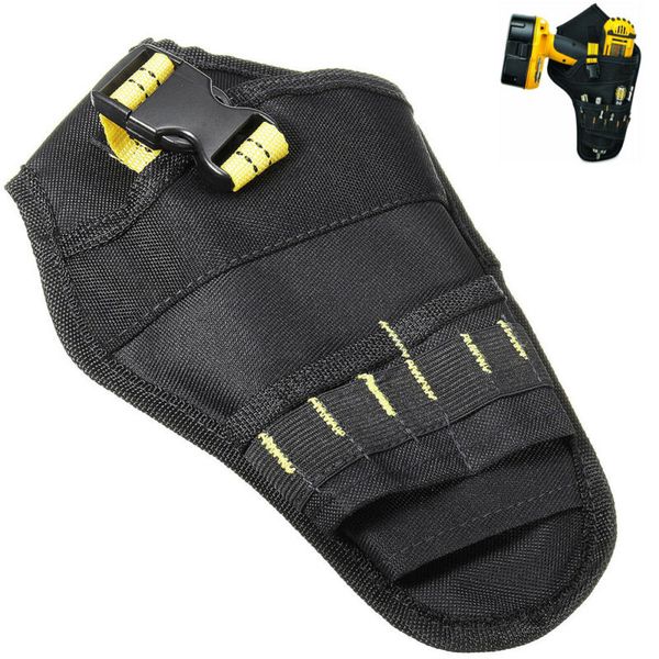 

heavy-duty cordless drill holster tool belt pouch w/bit holder multifunction bag