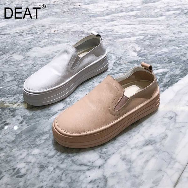 

deat] 2020 round toe deep pu leather casual single shoes thick bottom platform shoes women new spring autumn fashion 10h320, Black