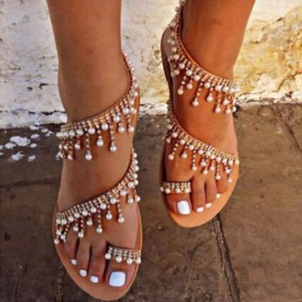 

женщины летние сандалии тапочки плюс размер rhineston богемского открытым носком сексуальный клуб diamonds slip-on flat сандалии плоские туф, Black