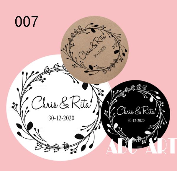 

72/88pcs custom wedding stickers candy favors gift boxes handmade gift tag transparent labels envelope seals 3/4cm circle