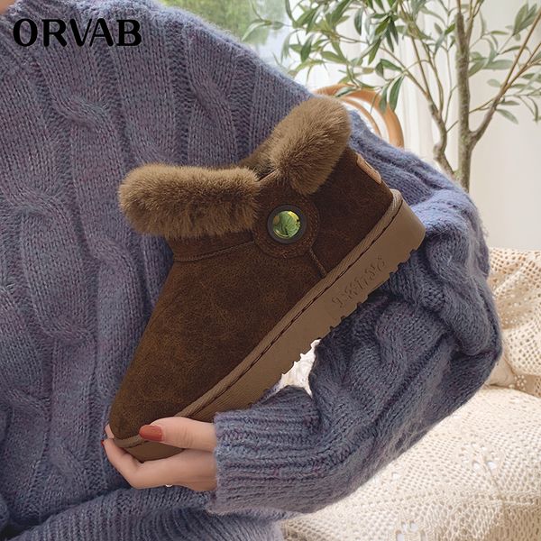 

genuine cowhide leather australia classic wool snow boots women boots warm winter shoes for women, Black