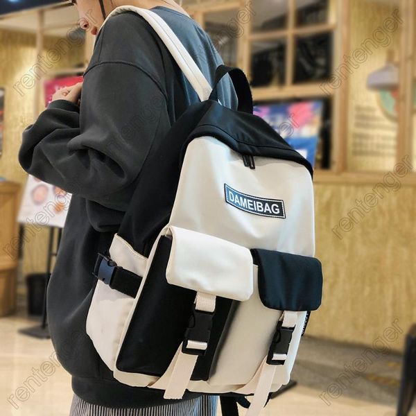 

girl college student backpack cute nylon women school bag plaid harajuku ladies kawaii backpacks female fashion bags book trendy