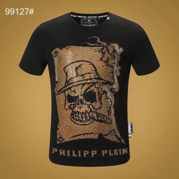 

20ss women mens designer t shirts luxury phillip plain t shirt summer homme off black white skull superme tee bag tracksuits 07, White;black