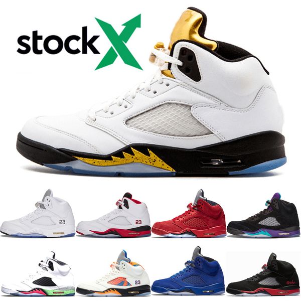 

5s olympic metallic gold basketball shoes for men mens 5 bred red suede white cement metallic black oreo wings designer sneakers