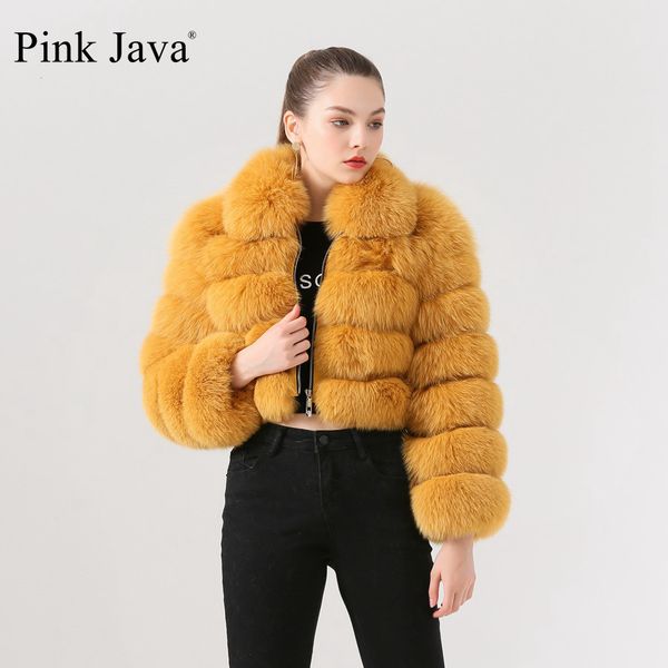 

women's fur & faux pink java qc19021 arrival real coat women jacket short, Black