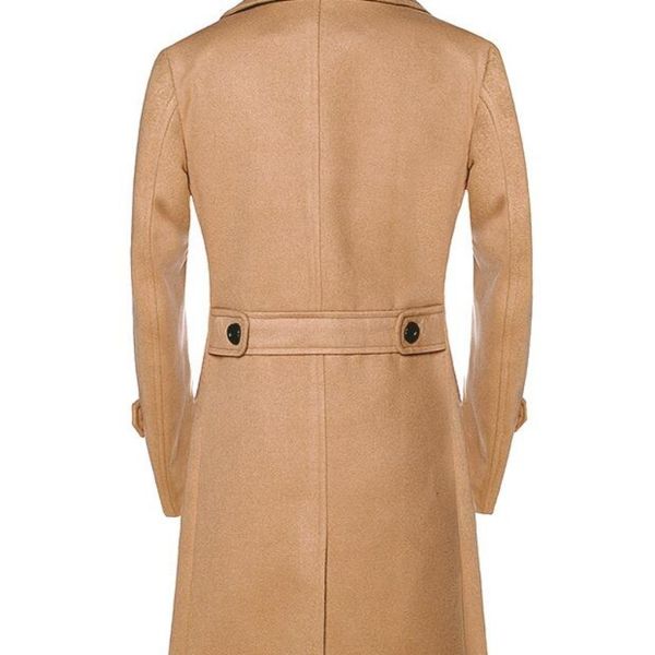 

winter british slim double breasted mens long trench woolen coat europe trenchcoat jacket male coat ing, Tan;black