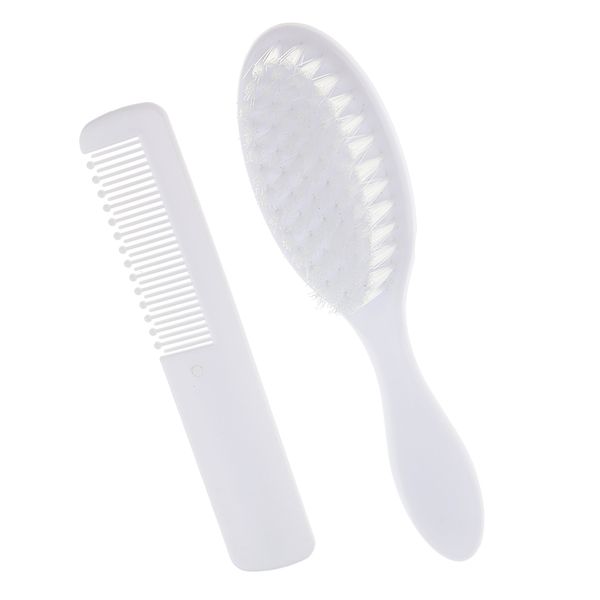 

2pcs safety soft baby hair brush set infant comb grooming shower design pack kit, Silver