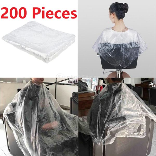 

200pcs disposable hair cutting capes clear barber shop home perm gown apron bib