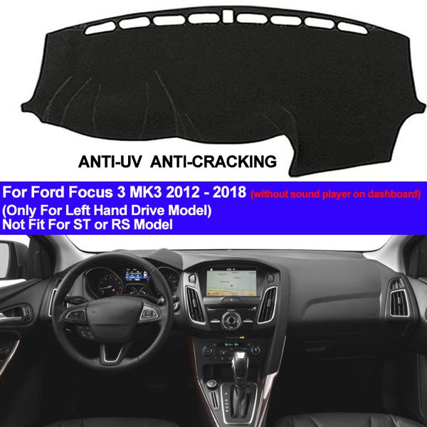 

taijs car dashboard cover dash mat for focus 3 3 2012 2013 2014 2015 2016 2017 2018 dashmat pad anti-slip carpet anti-uv