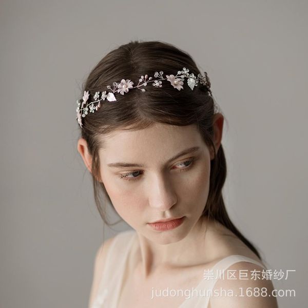 

o362 high-end freshwater pearl bride ornaments shiny water drill flakes wedding hair tape building styling disc hai, Golden;white