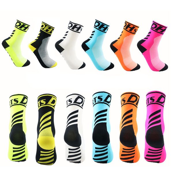 

1 pair professional breathable mtb mountain bike bicycle socks outdoor sports running cycling basketball sock wear accessories, Black
