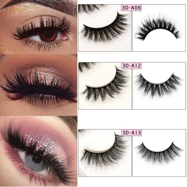 

new 3pairs natural false eyelashes 3d mink fake lashes handmade natural long thick mink lashes extension eyelash beauty