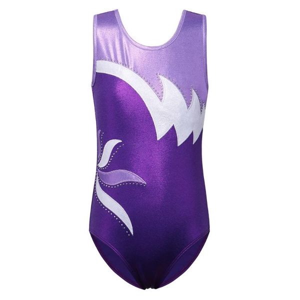

baohulu toddler girls sleeveless patchwork gymnastics leotard dark purple kids bodysuit gymnastics clothes athletic acrobatics
