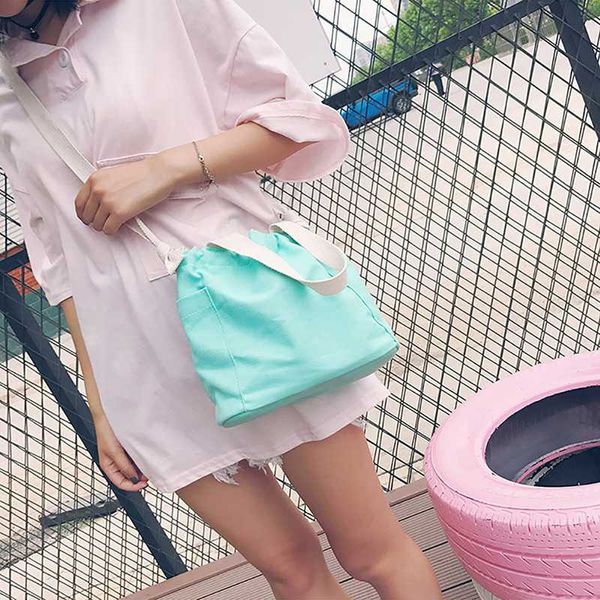 

korean panelled bucket shoulder bag simple wild messenger bag