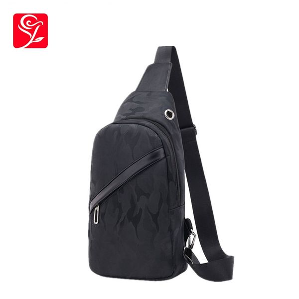 

men chest bag usb charging crossbody small single shoulder bags sling zipper solid casual wild multifunction outdoor pocket