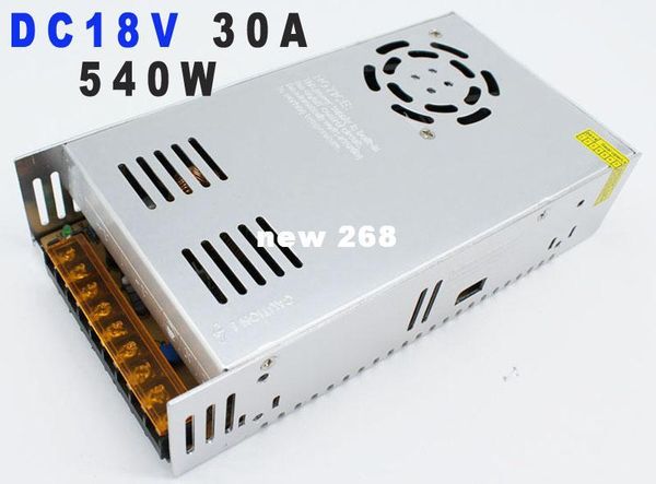 Freeshipping Alimentatore switching 540W 18V 30A Uscita singola smp Trasformatore da CA a CC Trasformatore da 110 V 220 V a dc18v per striscia LED RGB