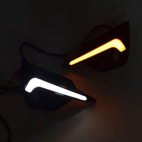 

car led daytime running light for qashqai 2019 2020 dynamic turn yellow signal car drl 12v led fog lamp