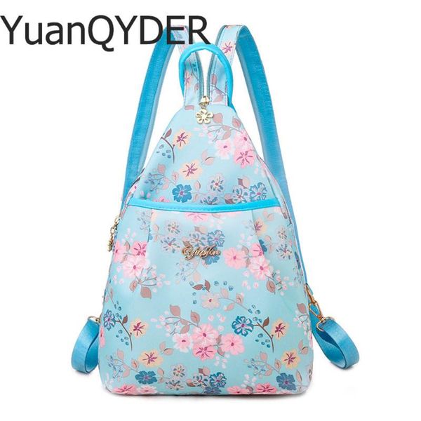 

women backpack 3-in-1 oxford printing backpacks for girls large capacity shoulder bag chest pack white mochila travel bookbag