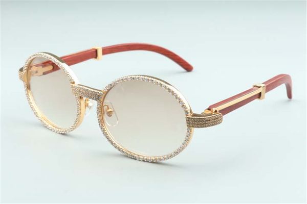 

2020 new natural wood legs sunglasses 7550178-b whole diamond wrapped sunglasses frame size: 55-22-135mm, White;black
