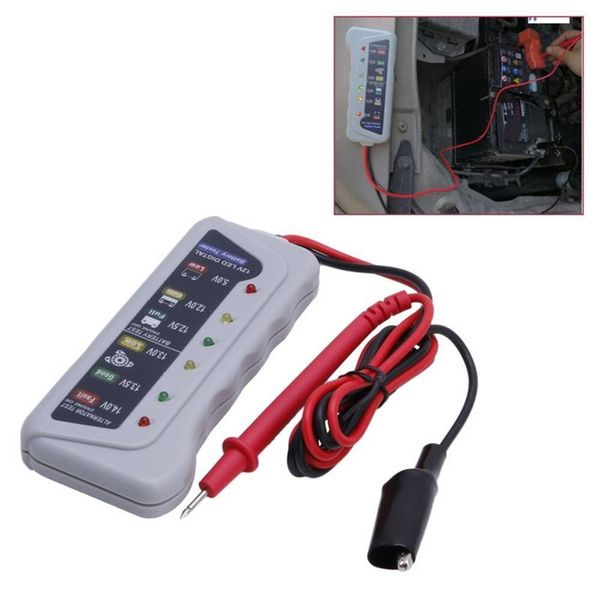

5-14v 6 led lights display car diagnostic tool auto battery tester panel indicator digital alternator tester