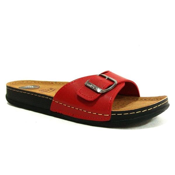 

muya 98253 red buckled anatomical female slippers muya, Black