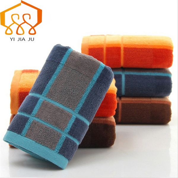 

3 colors 34cm*75cm 100% cotton bath beach towel comfortable soft cotton striped man thicken water absorption face wash towel