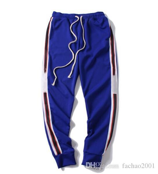 

индивидуальность эластичный цвет полосатый шить повседневные брюки мужские луч весна и осень новые спортивные брюки любителей брюки, Black