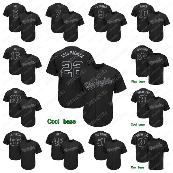 

Anthony Rendon ANT 2019 Players Weekend Nationals Brian Dozier LO CONNER Max Scherzer Brown Eye Victor Robles VIC Kurt Suzuki ZUK Jerseys