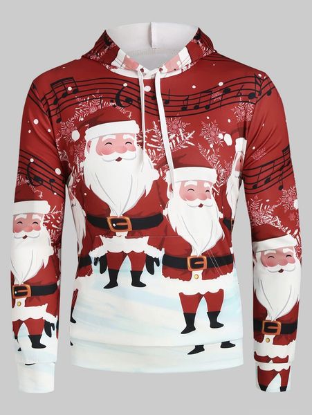 

mens designer printed coat christmas hooded sweater, Black