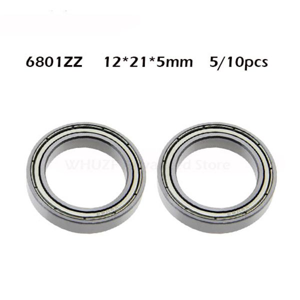 

5/10pcs 6801zz abec-1 12x21x5mm 6801 zz thin section 6801z deep groove 6801 ball bearing 61801