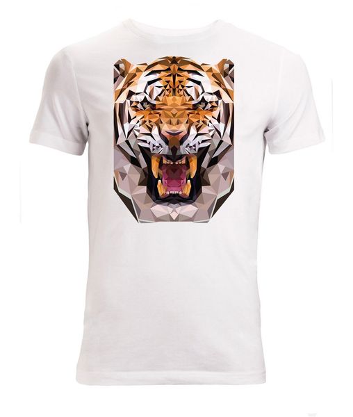 Roaring Origami Tiger Graphic Mens White T Shirt Sizes S Xxlfunny Unisex Casual Tshirt Top Silly T Shirt Make Your Own Tee Shirt Design From
