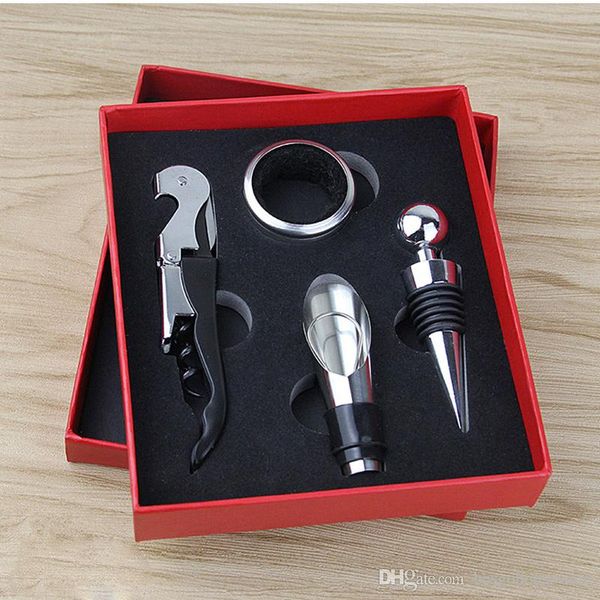 Set da 4 pezzi Set di apribottiglie per vino in acciaio inossidabile Set di coltelli per ippocampo Tappo per versatore Accessori per la casa Strumenti bancone bar BH1810 CY