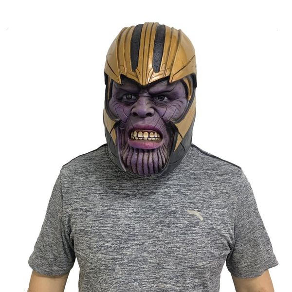 

4 thanos helmet deluxe cosplay latex party mask size gloves helmet cosplay thanos masks halloween props #35