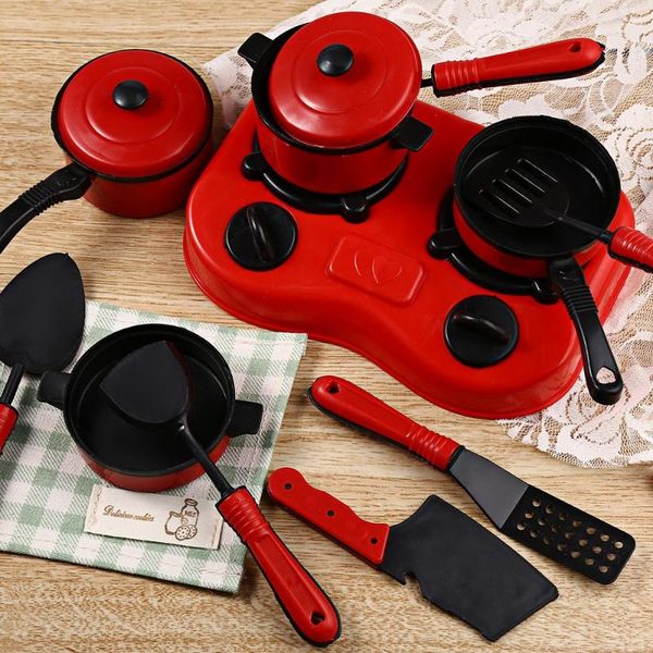 

kids simulation kitchen toys cooking cookware children kitchen tableware pretend role play toy for kids11pcs
