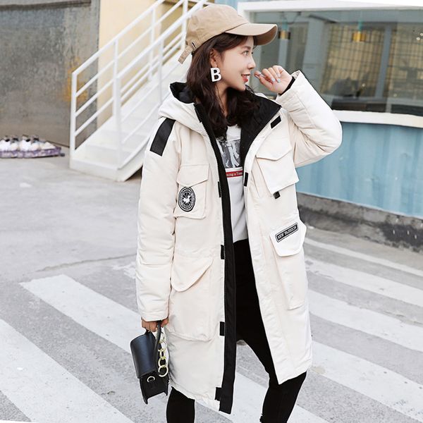 

new design 2019 women's winter clothes loosen women's long knitted cotton overcoat with hoods