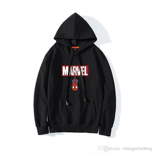

mens fashion ins brand hoodies letter printed sweatshirts caual long sleeve autumn winter marvel sweatshirts pullover, Black