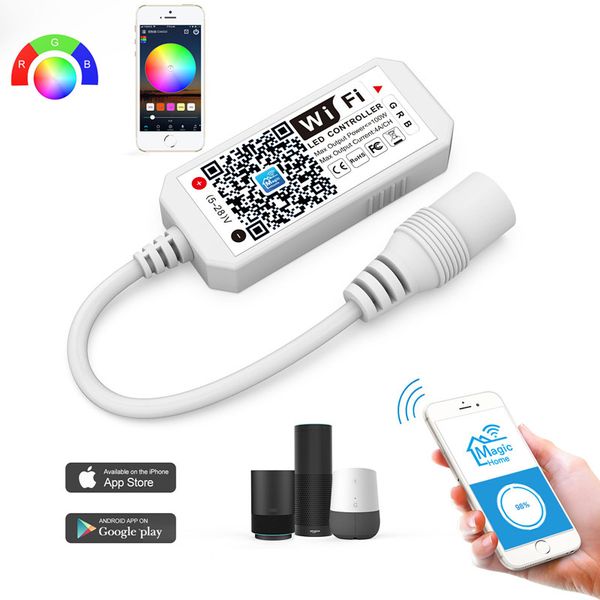 

led controller, wi-fi smart rgb controller for led strip lights, more 64 led strip collaborations, dimmable colors, sunset alarm clock