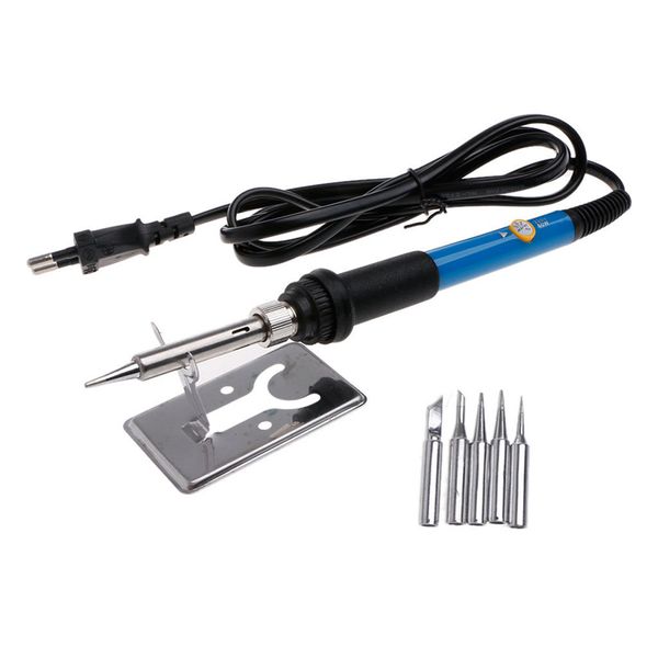 

7pcs adjustable temperature soldering iron welding gun heat pencil kit 60w (1soldering iron +5tips+1bracket