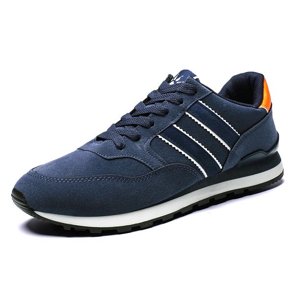 

men's genuine leather sneakers breathable casual shoes non-slip outdoor walking shoes light weight rubber sole lace-up, Black