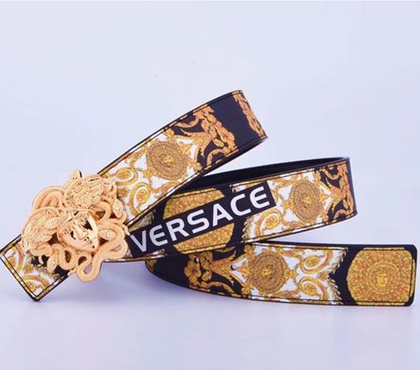 

medusa leather belt leather belt for men and women fashion casual jeans women belt size 105-125 cm, Black;brown