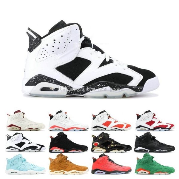 

shoes designer 6 6s unc men basketball shoes black cat angry bull infrared olympic oreo marron mens trainers sports sneakers size us 8-13