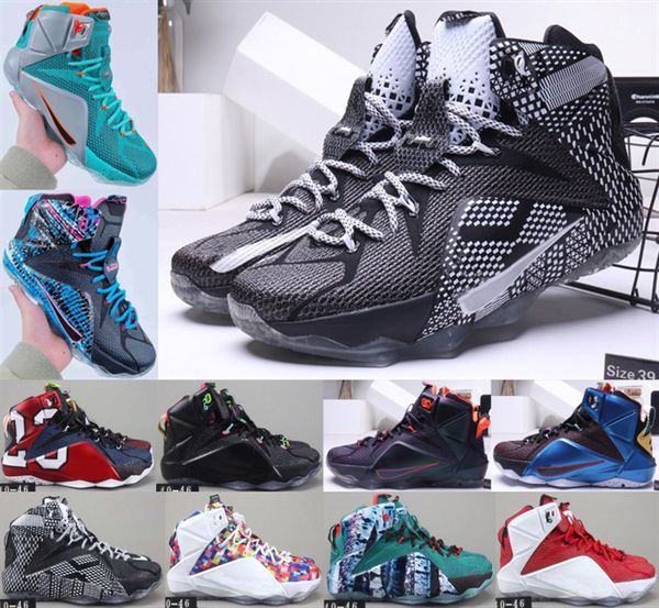 

lebro 12 ps elite high cut designer women fashion basketball shoes men comfortable sport shoes good quality sport sneakers size 36-46