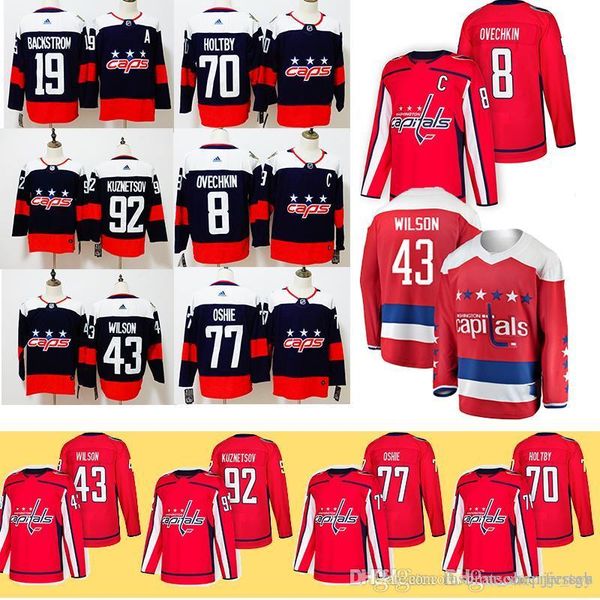 

Alex Ovechkin Washington Capitals 43 Tom Wilson NEW 19 Nicklas Backstrom Jerseys 77 TJ Oshie 92 Evgeny Kuznetsov 70 Braden Holtby