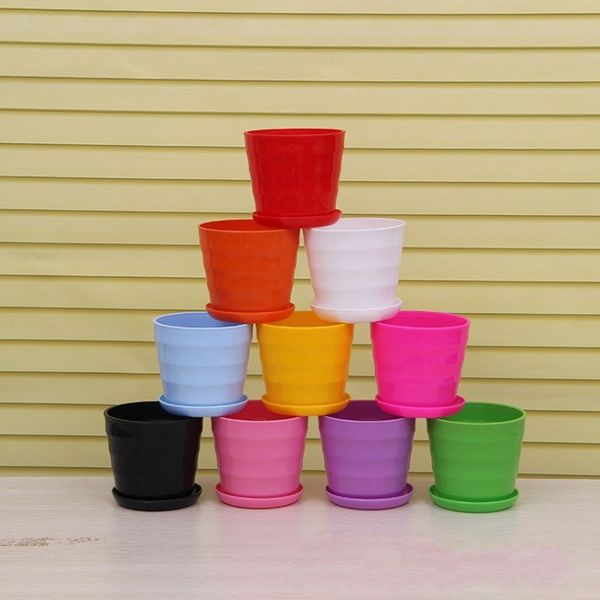 

Resin Flower Pots For Garden Crafts Solid Color Flowerpots Succulent Plants Whorl Decorations Planters Multi Colors 0 46xy BZ