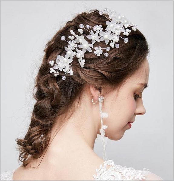 Novos enfeites de cabelo feitos à mão cabelo da noiva das mulheres com flores acessórios de vestuário de casamento