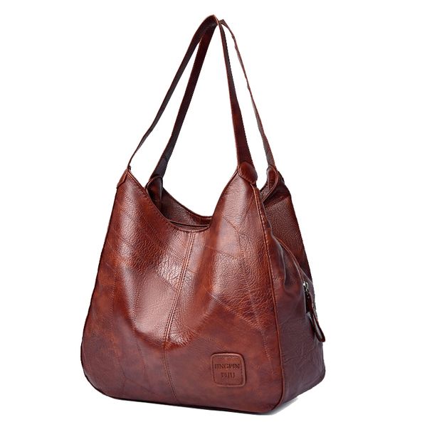 

casual tote bags for women 2020 retro hand women's soft pu leather shoulder bag female luxury design handbag bolsos feminina mx200327