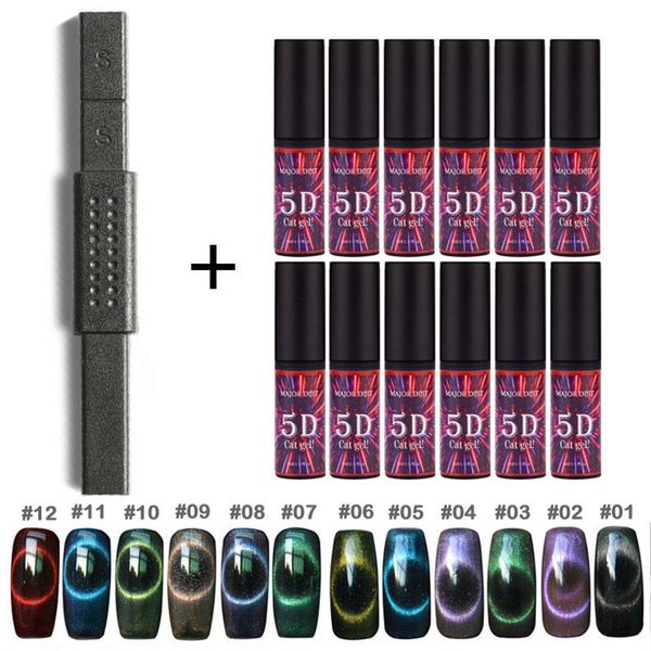

5d magnetic cat eye nail gel polish long lasting magic gel star shining magnet cat eye nails nail art soak off uv led