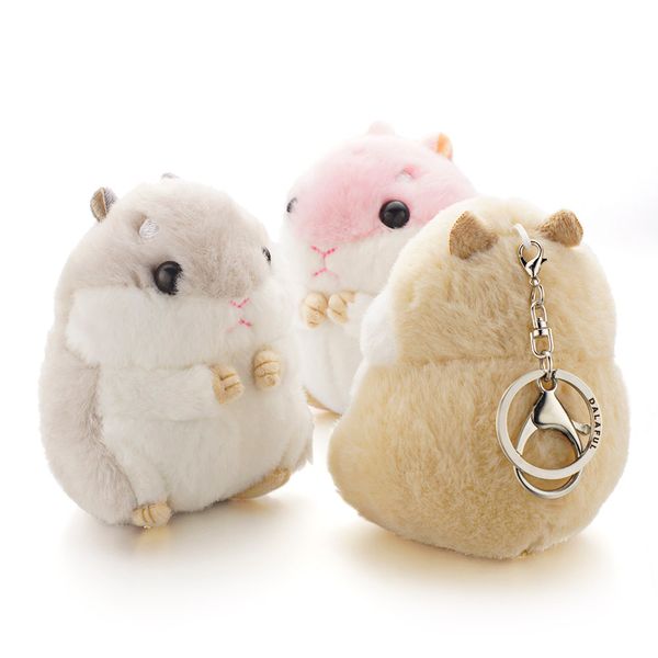 

fashion-keyrings keychains faux rabbit fur pompom fluffy trinkets car handbag pendant key chian ring holder k356, Slivery;golden